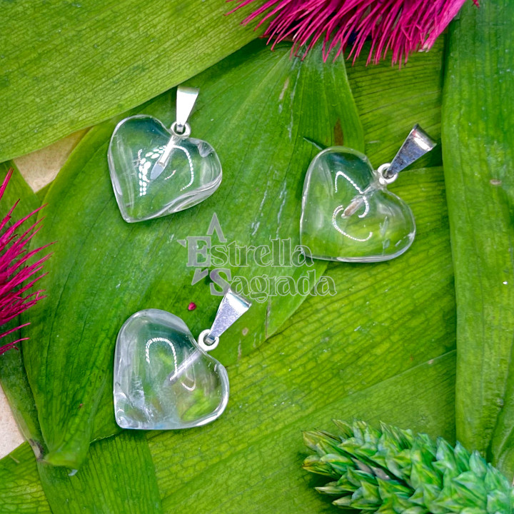 Dije Corazón Cuarzo Cristal Mini | Estrella Sagrada