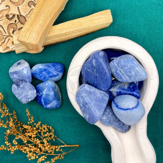 Piedra Cuarzo Azul Rolado 100 Gramos | Estrella Sagrada
