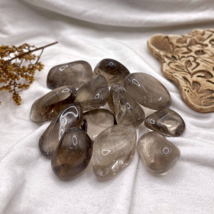 Piedra Cuarzo Ahumado Rolado 100 Gramos | Estrella Sagrada
