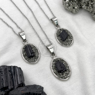 Collar De Fuerza Turmalina Negra Pirita | Estrella Sagrada