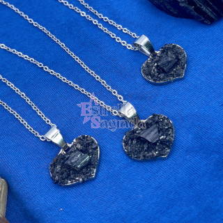 Collar Corazón Protección Turmalina Negra | Estrella Sagrada