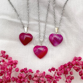 Dije Corazón Ágata Rosa Mini | Estrella Sagrada