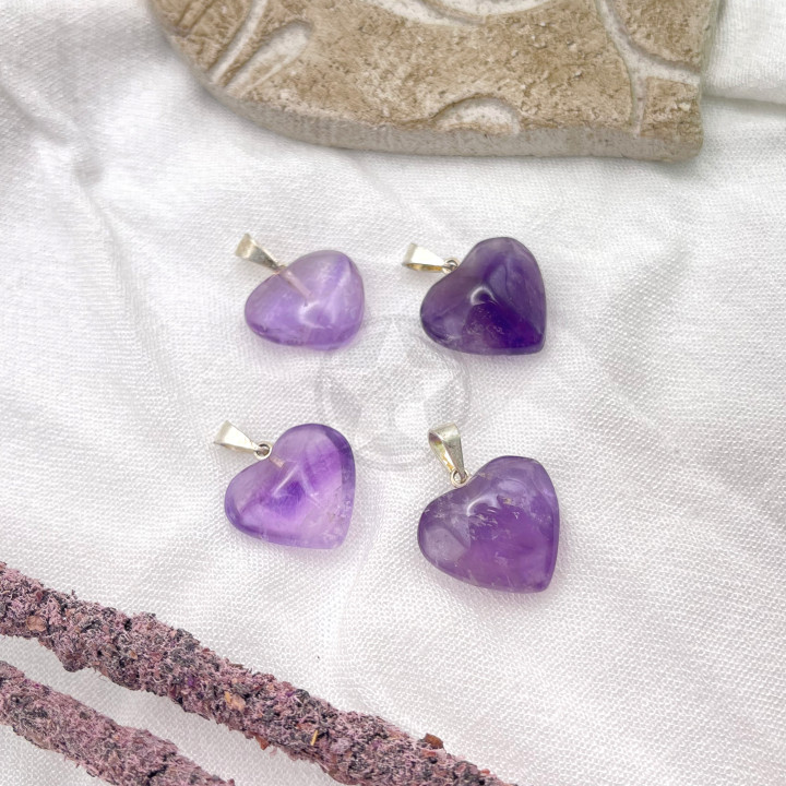 Dije Corazón Amatista Mini | Estrella Sagrada