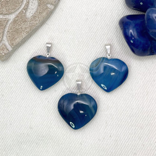 Dije Corazón Ágata Azul | Estrella Sagrada