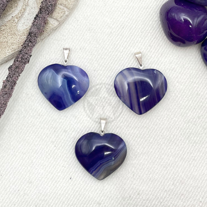 Dije Corazón Ágata Violeta | Estrella Sagrada
