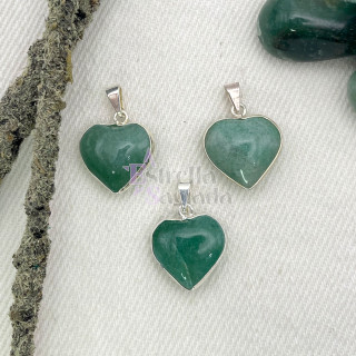 Dije Corazón Cuarzo Verde Con Virola Mini | Estrella Sagrada