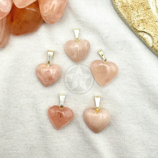 Dije Corazón Cuarzo Rosa Mini | Estrella Sagrada