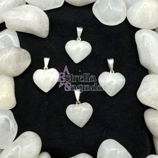 Dije Corazón Cuarzo Blanco Mini | Estrella Sagrada
