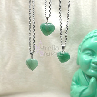 Dije Corazón Cuarzo Verde Mini | Estrella Sagrada