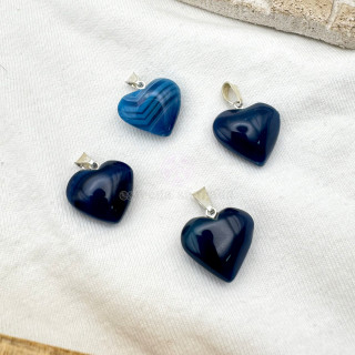 Dije Corazón Ágata Azul Mini | Estrella Sagrada